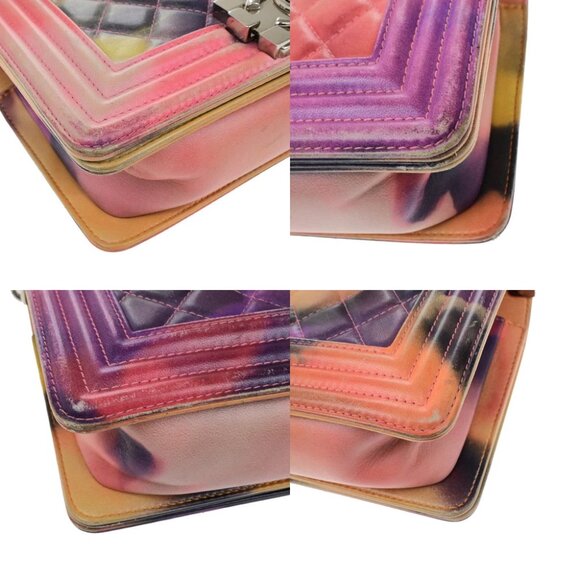 CHANEL Boy CC Logo Flower Power Chain Shoulder Bag Leather Pink SHW 342RK970 - Picture 2 of 16